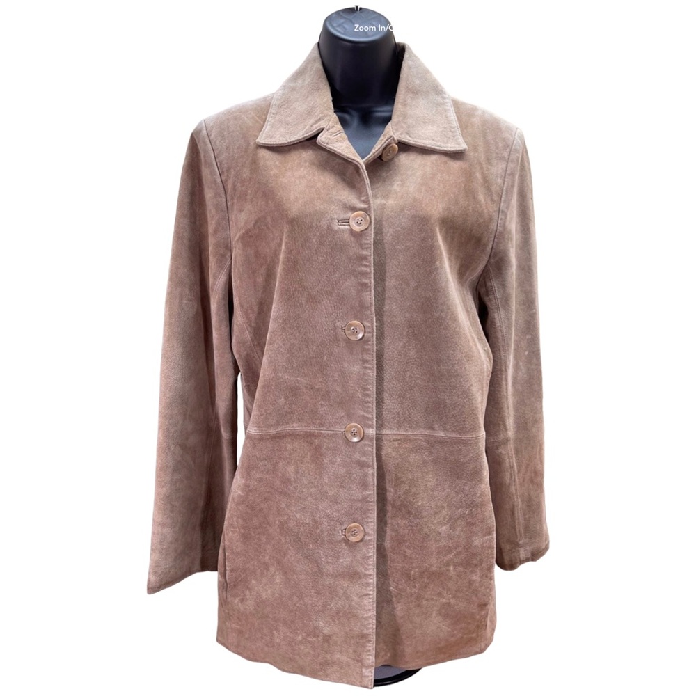 Bernardo womens suede leather jacket coat, Size L